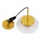 GLOBOSTAR® CHARLOTTE 00742 Μοντέρνο Κρεμαστό Φωτιστικό Οροφής LED 5W 500lm 180° AC 220-240V IP20 Θερμό Λευκό 2700K - Lumileds SMD Chip - Διάφανο & Χρυσό - Μ23 x Π23 x Υ23cm - 2 Χρόνια Εγγύηση