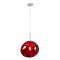 GLOBOSTAR® DIXAR 00762 Μοντέρνο Κρεμαστό Φωτιστικό Οροφής με Ντουί 1 x E27 AC 220-240V IP20 - Κόκκινο & Ασημί - Μ28 x Π28 x Υ40cm