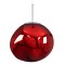 GLOBOSTAR® DIXAR 00762 Μοντέρνο Κρεμαστό Φωτιστικό Οροφής με Ντουί 1 x E27 AC 220-240V IP20 - Κόκκινο & Ασημί - Μ28 x Π28 x Υ40cm