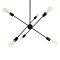 GLOBOSTAR® ZANE 00784 Μοντέρνο Φωτιστικό Οροφής με Ντουί 6 x E27 AC 220-240V IP20 - Μαύρο - Μ70 x Π70 x Υ100cm