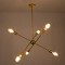 GLOBOSTAR® ZANE 00786 Μοντέρνο Φωτιστικό Οροφής με Ντουί 6 x E27 AC 220-240V IP20 - Χρυσό - Μ70 x Π70 x Υ100cm