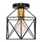 GLOBOSTAR® TRON 00792 Μοντέρνο Φωτιστικό Οροφής με Ντουί 1 x E27 AC 220-240V IP20 - Μαύρο & Χρυσό - Μ18 x Π18 x Υ19.5cm