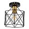 GLOBOSTAR® TRON 00792 Μοντέρνο Φωτιστικό Οροφής με Ντουί 1 x E27 AC 220-240V IP20 - Μαύρο & Χρυσό - Μ18 x Π18 x Υ19.5cm