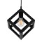 GLOBOSTAR® CUBE 00801 Μοντέρνο Κρεμαστό Φωτιστικό Οροφής με Ντουί 1 x E27 AC 220-240V IP20 - Μαύρο - Μ25 x Π25 x Υ25cm