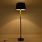 GloboStar® CEDAR 00827 Μοντέρνο Επιδαπέδιο Φωτιστικό Μονόφωτο 1 x E27 IP20 Μαύρο Μέταλλο, Μαύρο Ύφασμα με Μπεζ Ξύλο - Μ40 x Π40 x Υ148cm