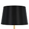 GloboStar® CEDAR 00827 Μοντέρνο Επιδαπέδιο Φωτιστικό Μονόφωτο 1 x E27 IP20 Μαύρο Μέταλλο, Μαύρο Ύφασμα με Μπεζ Ξύλο - Μ40 x Π40 x Υ148cm