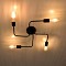 GLOBOSTAR® LIBERTA 00838 Vintage Φωτιστικό Οροφής με Ντουί 4 x E27 AC 220-240V IP20 - Μαύρο - Μ44.5 x Π44.5 x Υ12cm