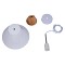 GLOBOSTAR® SHADE 00907 Μοντέρνο Κρεμαστό Φωτιστικό Οροφής με Ντουί 1 x E27 AC 220-240V IP20 - Λευκό & Μπεζ - Μ23 x Π23 x Υ22cm