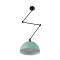 GLOBOSTAR® LOTUS 00936 Μοντέρνο Φωτιστικό Οροφής με Ντουί 1 x E27 AC 220-240V IP20 - Τιρκουάζ & Μαύρο - Μ30 x Π30 x Υ21cm