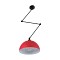 GLOBOSTAR® LOTUS 00938 Μοντέρνο Φωτιστικό Οροφής με Ντουί 1 x E27 AC 220-240V IP20 - Κόκκινο & Μαύρο - Μ30 x Π30 x Υ21cm