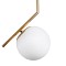 GLOBOSTAR® MONROE 00958 Μοντέρνο Κρεμαστό Φωτιστικό Οροφής με Ντουί 1 x E27 AC 220-240V IP20 - Χρυσό Πλατίνα & Λευκό - Μ15 x Π15 x Υ49cm