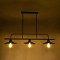 GLOBOSTAR® REGAL 01009 Vintage Φωτιστικό Οροφής με Ντουί 3 x E27 AC 220-240V IP20 - Μαύρο - Μ110 x Π26 x Υ75cm