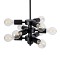 GLOBOSTAR® DELIR 01035 Μοντέρνο Φωτιστικό Οροφής με Ντουί 9 x E27 AC 220-240V IP20 - Μαύρο - Μ24 x Π24 x Υ23cm