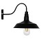 GLOBOSTAR® RAY 01065 Vintage Φωτιστικό Τοίχου - Απλίκα με Ντουί 1 x E27 AC 220-240V IP20 - Μαύρο - Μ26 x Π37 x Υ32cm