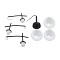GLOBOSTAR® LUNA 01087 Μοντέρνο Φωτιστικό Οροφής με Ντουί 3 x E27 AC 220-240V IP20 - Λευκό & Μαύρο - Μ45 x Π45 x Υ40cm