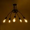 GLOBOSTAR® PAULELI 01127 Μοντέρνο Φωτιστικό Οροφής με Ντουί 5 x E27 AC 220-240V IP20 - Μαύρο - Μ76 x Π76 x Υ45cm