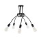 GLOBOSTAR® PAULELI 01127 Μοντέρνο Φωτιστικό Οροφής με Ντουί 5 x E27 AC 220-240V IP20 - Μαύρο - Μ76 x Π76 x Υ45cm