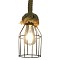 GLOBOSTAR® LAICO 01129 Vintage Κρεμαστό Φωτιστικό Οροφής με Ντουί 1 x E27 AC 220-240V IP20 - Μπρούτζινο & Μπεζ - Μ12 x Π12 x Υ100cm