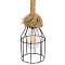 GLOBOSTAR® LAICO 01129 Vintage Κρεμαστό Φωτιστικό Οροφής με Ντουί 1 x E27 AC 220-240V IP20 - Μπρούτζινο & Μπεζ - Μ12 x Π12 x Υ100cm