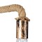 GloboStar® CENADEL 01135 Vintage Επιτοίχιο Φωτιστικό Απλίκα Μονόφωτο 1 x E27 IP20 Χάλκινο Μέταλλο με Μπεζ Σχοινί - Μ29 x Π10 x Υ15cm