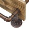 GloboStar® ENIMAS 01217 Vintage Επιτοίχιο Φωτιστικό Απλίκα Δίφωτο 2 x E27 IP20 Χάλκινο Μέταλλο με Καφέ Ξύλο - Μ65 x Π23 x Υ76cm