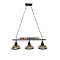 GLOBOSTAR® BILLIARD SERIES 01280 Vintage Κρεμαστό Φωτιστικό Οροφής με Ντουί 3 x E27 AC 220-240V IP20 - Μαύρο & Χρυσό Μελί - Μ96 x Π25 x Υ30cm
