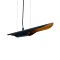 GLOBOSTAR® ESTERINA 01304 Μοντέρνο Κρεμαστό Φωτιστικό Οροφής με Ντουί 2 x E27 AC 220-240V IP20 - Μαύρο & Χρυσό - Μ60 x Π6 x Υ6cm
