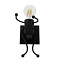 GLOBOSTAR® LITTLEMAN 01388 Vintage Φωτιστικό Τοίχου - Απλίκα με Ντουί 1 x E27 AC 220-240V IP20 - Μαύρο - Μ12 x Π19 x Υ17cm