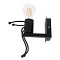 GLOBOSTAR® LITTLEMAN 01388 Vintage Φωτιστικό Τοίχου - Απλίκα με Ντουί 1 x E27 AC 220-240V IP20 - Μαύρο - Μ12 x Π19 x Υ17cm