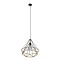 GLOBOSTAR® FLUTED 01422 Vintage Κρεμαστό Φωτιστικό Οροφής με Ντουί 1 x E27 AC 220-240V IP20 - Μαύρο & Μπεζ - Μ50 x Π50 x Y44cm