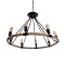 GLOBOSTAR® MILLBANK 01423 Vintage Κρεμαστό Φωτιστικό Οροφής με Ντουί 8 x E27 AC 220-240V IP20 - Μαύρο & Μπεζ - Μ80 x Π80 x Y54cm