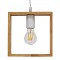 GLOBOSTAR® ELISE 01428 Μοντέρνο Κρεμαστό Φωτιστικό Οροφής με Ντουί 1 x E27 AC 220-240V IP20 - Μπεζ & Λευκό - Μ8 x Π8 x Υ23cm