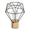 GloboStar® ANTLER 01441 Επιτραπέζιο Φωτιστικό Πορτατίφ LED -W -lm -° DC 5V IP20 Θερμό Λευκό 3000K Μαύρο Μέταλλο με Μπεζ Ξύλο - Μ19 x Π19 x Υ23cm - 2 Xρόνια Εγγύηση