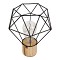 GloboStar® ANTLER 01441 Επιτραπέζιο Φωτιστικό Πορτατίφ LED -W -lm -° DC 5V IP20 Θερμό Λευκό 3000K Μαύρο Μέταλλο με Μπεζ Ξύλο - Μ19 x Π19 x Υ23cm - 2 Xρόνια Εγγύηση