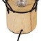 GloboStar® ANTLER 01441 Επιτραπέζιο Φωτιστικό Πορτατίφ LED -W -lm -° DC 5V IP20 Θερμό Λευκό 3000K Μαύρο Μέταλλο με Μπεζ Ξύλο - Μ19 x Π19 x Υ23cm - 2 Xρόνια Εγγύηση