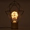 GloboStar® ANTLER 01443 Επιτραπέζιο Φωτιστικό Πορτατίφ LED -W -lm -° DC 5V IP20 Θερμό Λευκό 3000K Μαύρο Μέταλλο με Μπεζ Ξύλο - Μ19 x Π19 x Υ29cm - 2 Xρόνια Εγγύηση