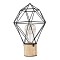 GloboStar® ANTLER 01443 Επιτραπέζιο Φωτιστικό Πορτατίφ LED -W -lm -° DC 5V IP20 Θερμό Λευκό 3000K Μαύρο Μέταλλο με Μπεζ Ξύλο - Μ19 x Π19 x Υ29cm - 2 Xρόνια Εγγύηση
