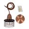 GLOBOSTAR® MANHATTAN 01453 Μοντέρνο Κρεμαστό Φωτιστικό Οροφής με Ντουί 1 x E27 AC 220-240V IP20 - Χάλκινο - Μ11 x Π11 x Υ14cm