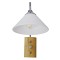 GloboStar® ALESSIA 01459 Μοντέρνο Επιτοίχιο Φωτιστικό Απλίκα Μονόφωτο 1 x E27 IP20 Ασημί Μέταλλο, Λευκό Γυαλί με Μπεζ Ξύλο - Μ18 x Π26 x Υ29cm