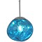 GLOBOSTAR® DIXAR 01463 Μοντέρνο Κρεμαστό Φωτιστικό Οροφής με Ντουί 1 x E27 AC 220-240V IP20 - Μπλε & Ασημί - Μ28 x Π28 x Υ40cm