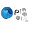 GLOBOSTAR® DIXAR 01463 Μοντέρνο Κρεμαστό Φωτιστικό Οροφής με Ντουί 1 x E27 AC 220-240V IP20 - Μπλε & Ασημί - Μ28 x Π28 x Υ40cm