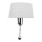 GloboStar® ELEGANT 01493 Μοντέρνο Επιτοίχιο Φωτιστικό Απλίκα με LED Βραχίονα Δίφωτο 1 x E27 IP20 Λευκό Ύφασμα με Ασημί Μέταλλο - Μ26.5 x Π15 x Υ43cm