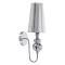 GloboStar® LAURA 01498 Μοντέρνο Επιτοίχιο Φωτιστικό Απλίκα Μονόφωτο 1 x E27 IP20 Ασημί Μέταλλο - Μ21 x Π15 x Y48cm