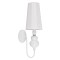 GloboStar® LAURA 01499 Μοντέρνο Επιτοίχιο Φωτιστικό Απλίκα Μονόφωτο 1 x E27 IP20 Λευκό Μέταλλο με Λευκό Ύφασμα - Μ21 x Π15 x Y48cm