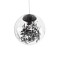 GLOBOSTAR® HARPER 01512 Μοντέρνο Κρεμαστό Φωτιστικό Οροφής με Ντουί 1 x E27 AC 220-240V IP20 - Διάφανο & Μαύρο - Μ25 x Π25 x Υ30cm
