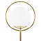 GloboStar® VERSAILLES 01541 Μοντέρνο Επιδαπέδιο Φωτιστικό Μονόφωτο 1 x E27 IP20 Χρυσό Μέταλλο, Λευκό Γυαλί με Γκρι Μάρμαρο - Μ25 x Π25 x Υ150cm