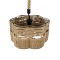 GLOBOSTAR® TONDO 01604 Boho Κρεμαστό Φωτιστικό Οροφής με Ντουί 1 x E27 AC 220-240V IP20 - Μπεζ & Μαύρο - Μ38 x Π38 x Y21cm