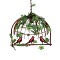 GLOBOSTAR® NEST 01642 Vintage Κρεμαστό Φωτιστικό Οροφής με Ντουί 1 x E27 AC 220-240V IP20 - Χάλκινο & Πράσινο - Μ48 x Π38 x Y40cm