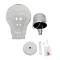 GLOBOSTAR® LAMP 01677 Μοντέρνο Κρεμαστό Φωτιστικό Οροφής με Ντουί 1 x E27 AC 220-240V IP20 - Ασημί & Διάφανο - Μ30 x Π30 x Υ52cm