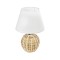 GLOBOSTAR® HASUMI 01957 Boho Επιτραπέζιο Φωτιστικό Πορτατίφ με Ντουί 1 x E27 AC 220-240V IP20 - Μπεζ & Λευκό - Μ19 x Π19 x Υ30cm
